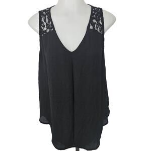 🆓 FREE Octavia Maternity Black Lace Cutout V-Neck Sleeveless Blouse Medium 🆓